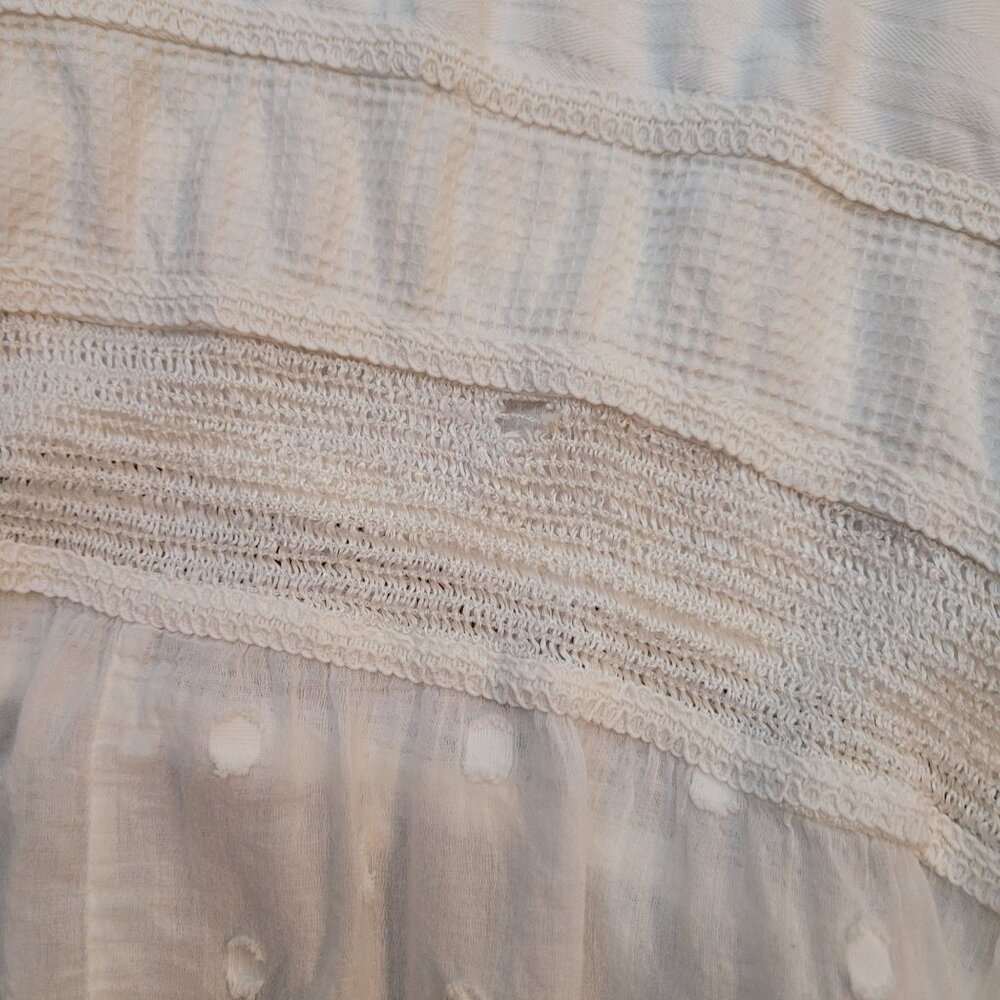 L'POGEE Bohemian White Maxi Skirt With Eyelet Detail & Crochet Layers Tie - Picture 9 of 14
